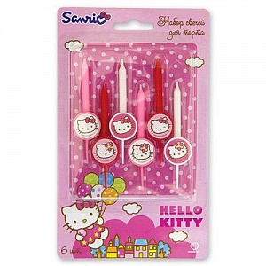 Свечи для торта Hello Kitty 6 шт (1502-1051)