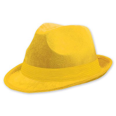 Шляпа-федора велюр Желтая (1501-2192)