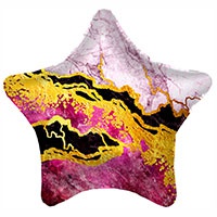 Шар Звезда с гелием Розовый мрамор (1202-3325)
