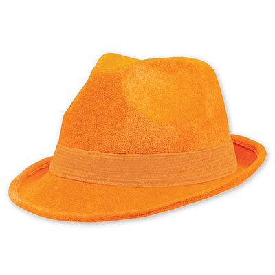 Шляпа-федора велюр Оранжевая (1501-2193)