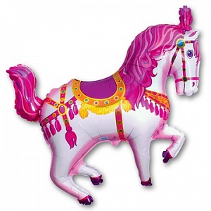 Шар с гелием Лошадь цирковая розовая (1207-1290)