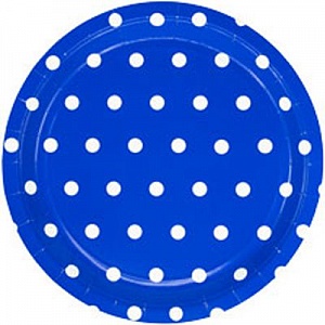 Тарелки большие Горошек синие 23 см 6 шт (1502-3922)