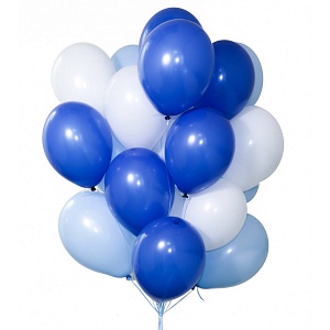 Облако из белых синих и голубых шаров 20 шт. (3011)