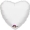 Шар Сердце фольга белый, 46 см